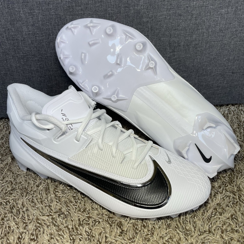 Nike Vapor Edge Elite 2 Football Cleats Mens Sz 12.5 WIDE White Black Silver NEW
